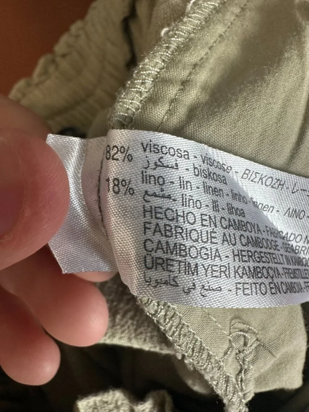 Zara Sage Green Linen Blend Wide Leg Drawstring Pants Size S